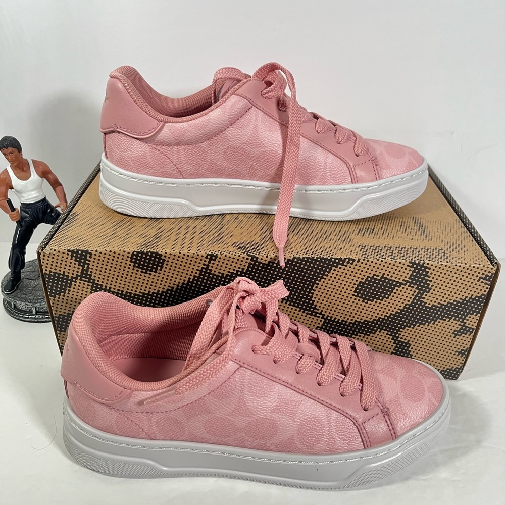 Coach High Line Sneaker Woman's Signature Canvas Powder Pink NWT - Picture 6 of 8